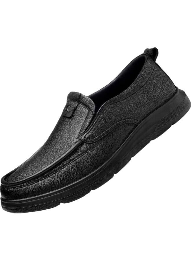 Strongman Men'S Business Commuting Leather Shoes Soft Leather Soft Sole Sheepskin Slip-On Casual Shoes Men'S Shoes Jda351340 Black 41 - Image 1