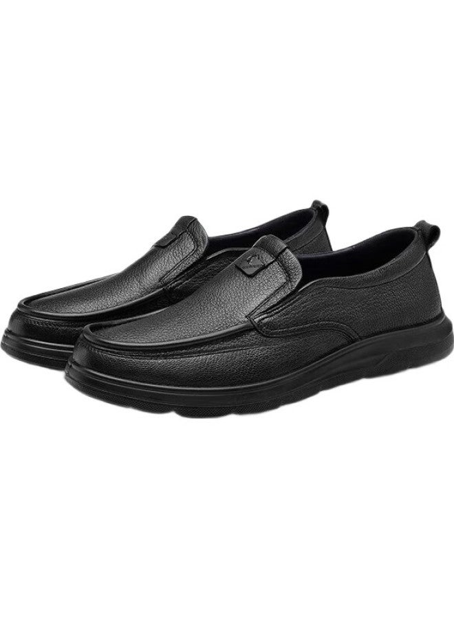 Strongman Men'S Business Commuting Leather Shoes Soft Leather Soft Sole Sheepskin Slip-On Casual Shoes Men'S Shoes Jda351340 Black 41 - Image 2