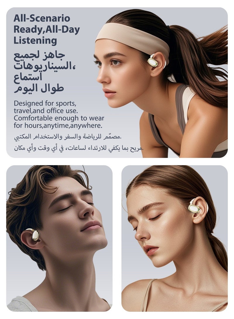 DUDAO Open-Ear Bluetooth 5.46 Wireless Earbuds with Earhooks, 8-Hour Playtime, Fast Charging, Sweat-Resistant Sport Earphones with Digital Display Charging Case - Image 5