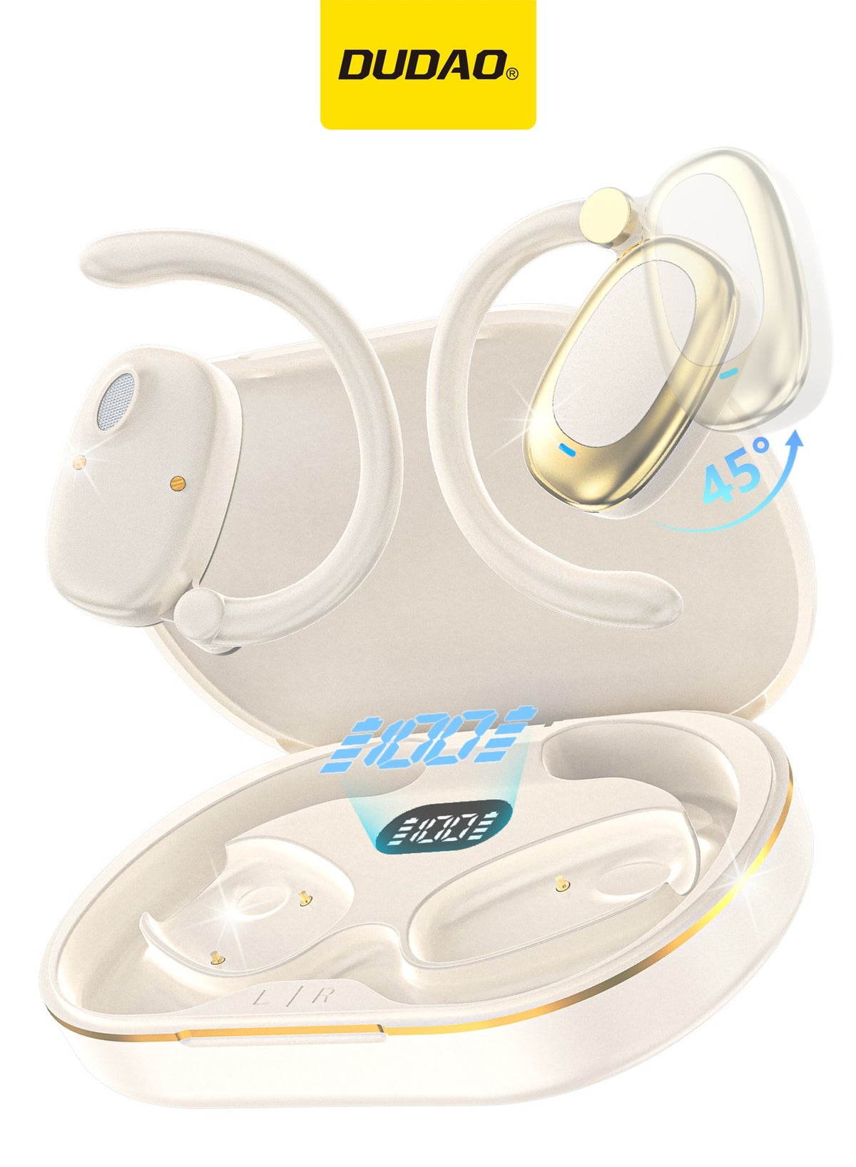 dudao Dudao Wireless Earbuds With Earhooks Playtime Fast Charging Sport Earphones With Digital Display Charging Case 8 hours Z0C7C6ED5406D007071B7Z