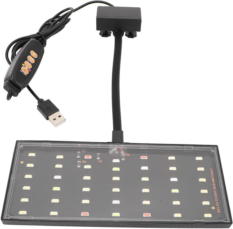 Clamp/Holder On Aquarium Light, USB Powered LED Dimmable Fish Tank Light with 10-Level Brightness & Timing Control, Clamp On Adjustable for Home Indoor Aquariums - Image 4