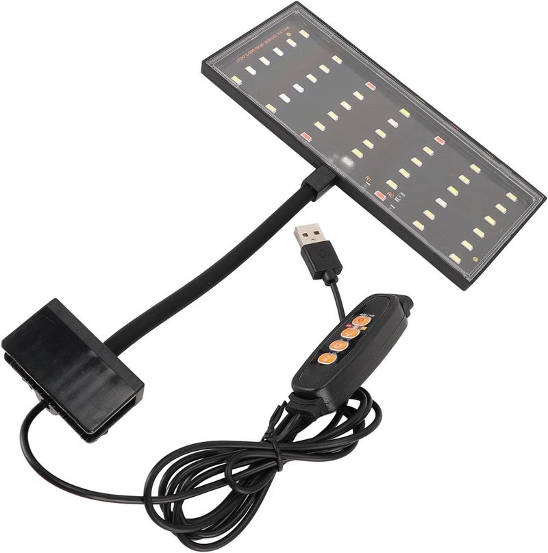 Clamp/Holder On Aquarium Light, USB Powered LED Dimmable Fish Tank Light with 10-Level Brightness & Timing Control, Clamp On Adjustable for Home Indoor Aquariums - Image 1