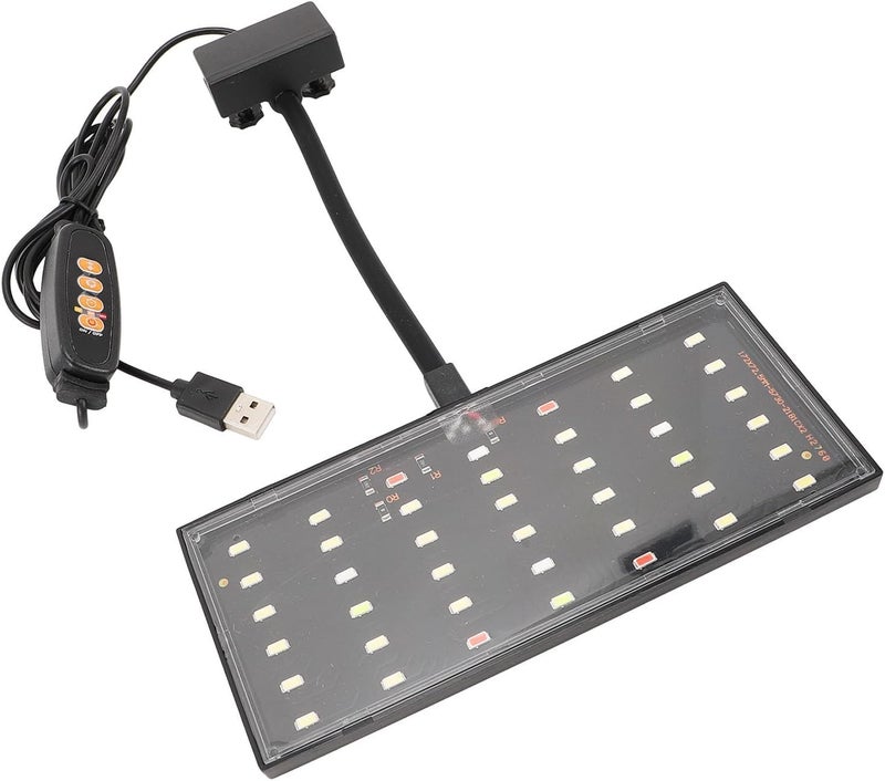 Clamp/Holder On Aquarium Light, USB Powered LED Dimmable Fish Tank Light with 10-Level Brightness & Timing Control, Clamp On Adjustable for Home Indoor Aquariums - Image 2