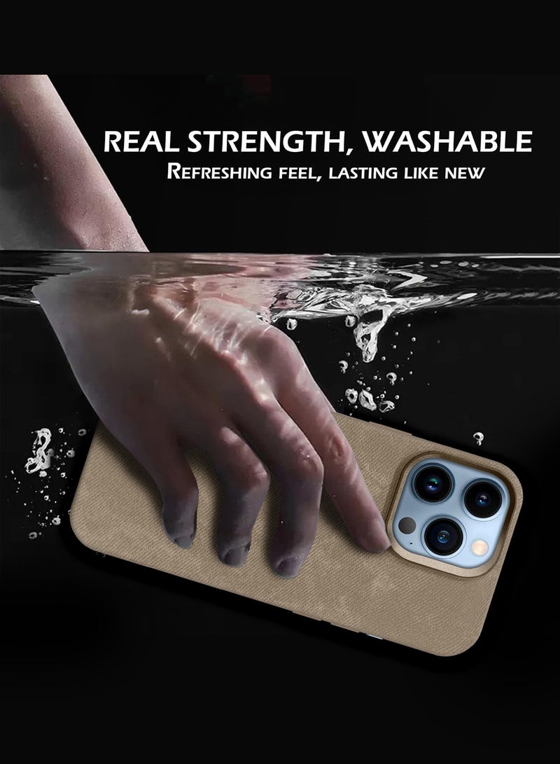 CATANES iPhone 13 Pro Max Alcantara Case Cover Premium Quality Luxurious Soft Touch Protection with Metal Camera Frame - Desert Titanium  - Image 5