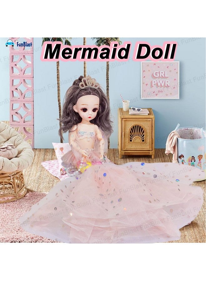 FunBlast Mermaid Doll Toys for Kids - 30 CM Cute Realistic Dolls for Girls, Cute Dolls for Girls, Doll Toys for Kids, Doll Accessories - Dress Color May Vary - Image 3