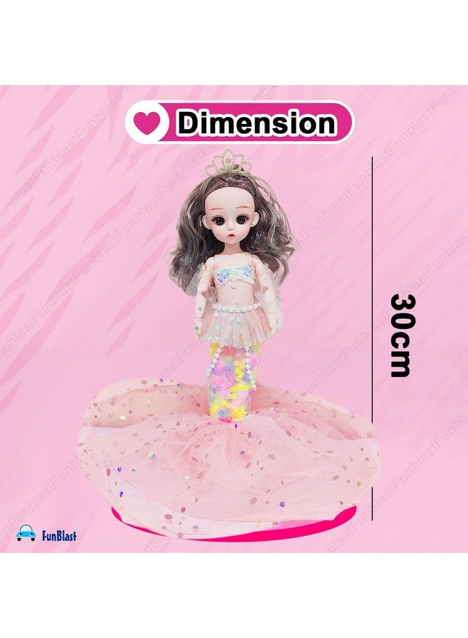FunBlast Mermaid Doll Toys for Kids - 30 CM Cute Realistic Dolls for Girls, Cute Dolls for Girls, Doll Toys for Kids, Doll Accessories - Dress Color May Vary - Image 2