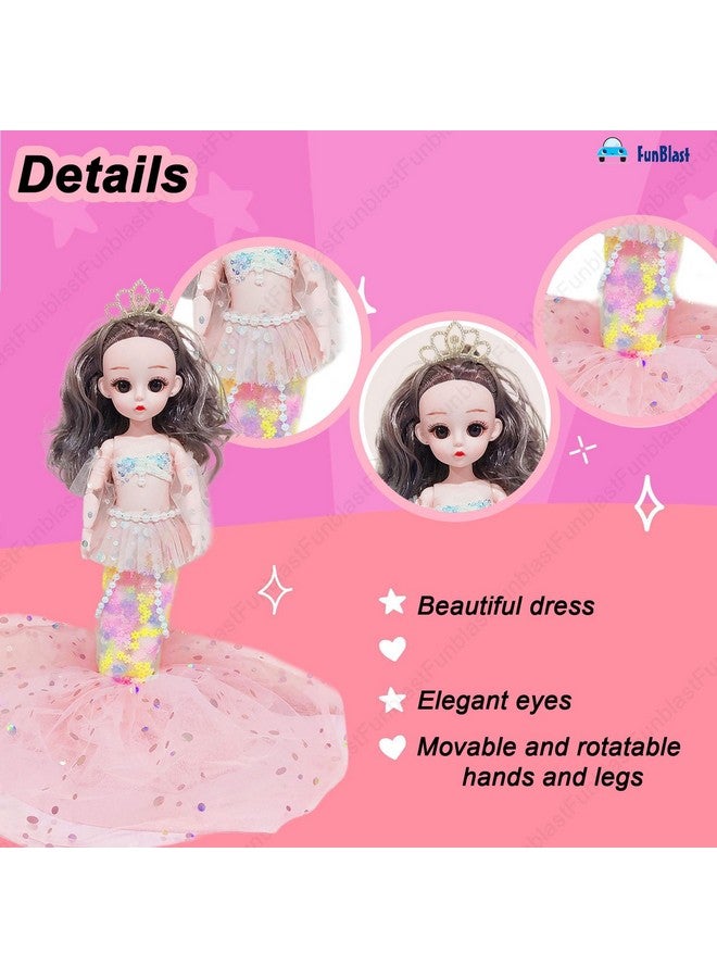 FunBlast Mermaid Doll Toys for Kids - 30 CM Cute Realistic Dolls for Girls, Cute Dolls for Girls, Doll Toys for Kids, Doll Accessories - Dress Color May Vary - Image 4
