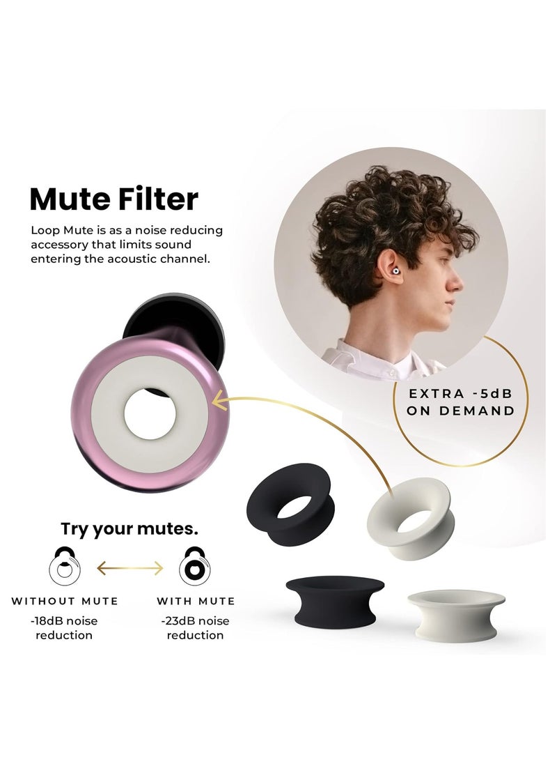 Loop Loop Experience Plus Earplugs - High Fidelity Hearing Protection for Musicians, DJs, Drummers, Festivals, Concerts and Nightlife – 18dB Noise Reduction Ear Plugs – Extra Accessories Incl - Rose Gold  - Image 4