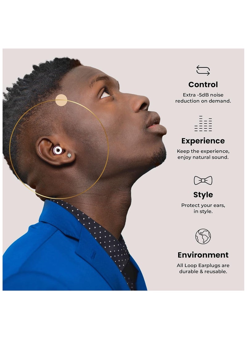 Loop Loop Experience Plus Earplugs - High Fidelity Hearing Protection for Musicians, DJs, Drummers, Festivals, Concerts and Nightlife – 18dB Noise Reduction Ear Plugs – Extra Accessories Incl - Rose Gold  - Image 5