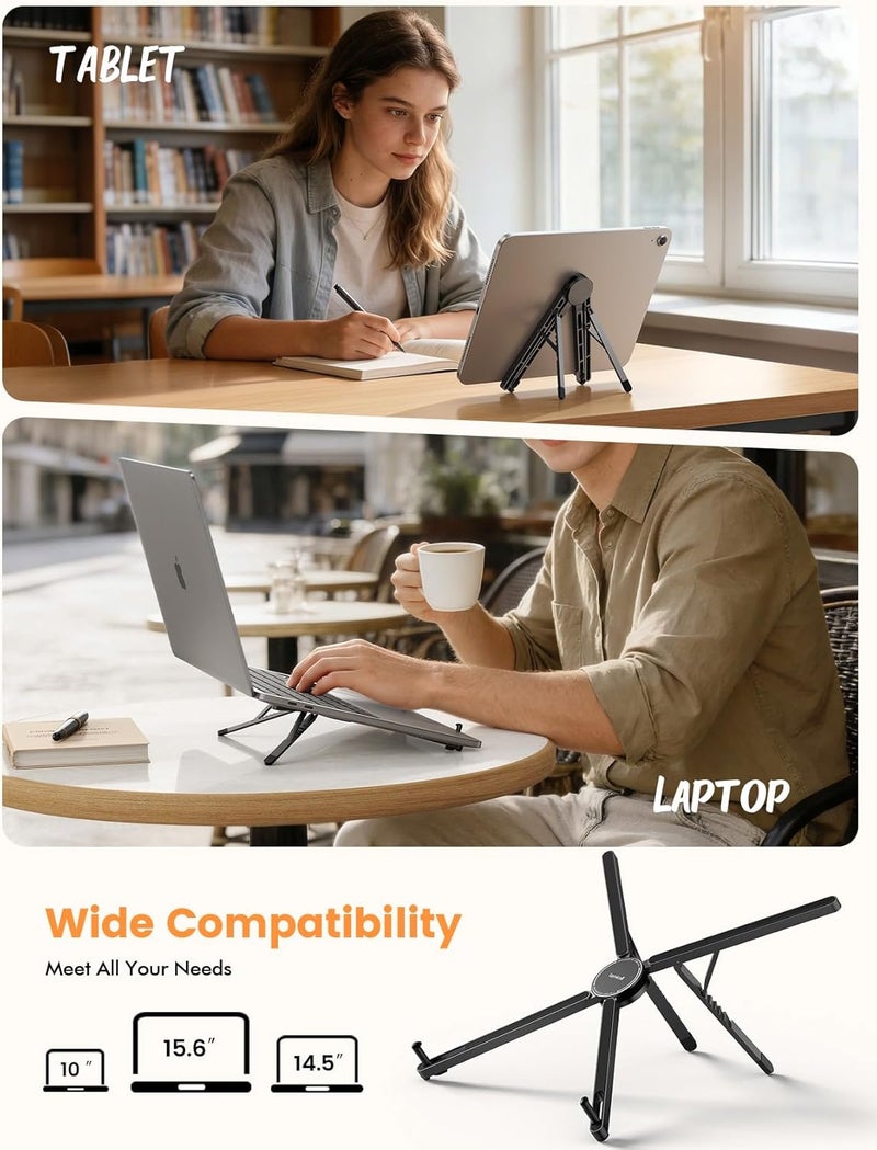 Lamicall Lamical Ultra-Light Laptop Stand - Foldable & Adjustable for MacBook, Compatible with 10-15.6 Inch Laptops - Image 3