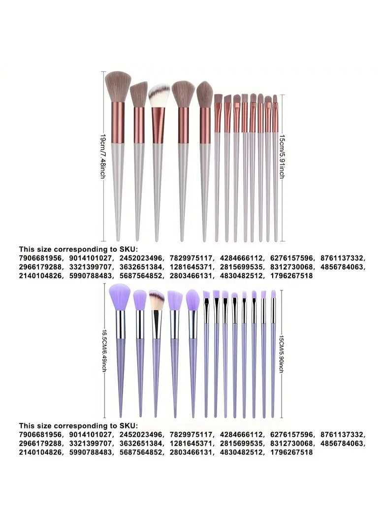 ORiTi 13 Pcs Makeup Brushes Soft Fluffy Prfessional Foundatiion Blush Powder Eyeshadow Kabuki Blending Make Up Brush Beauty Tools - Green - Image 3