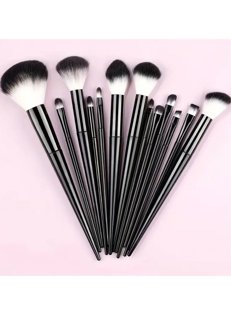 ORiTi 13 Pcs Makeup Brushes Soft Fluffy Prfessional Foundatiion Blush Powder Eyeshadow Kabuki Blending Make Up Brush Beauty Tools - Green - Image 2