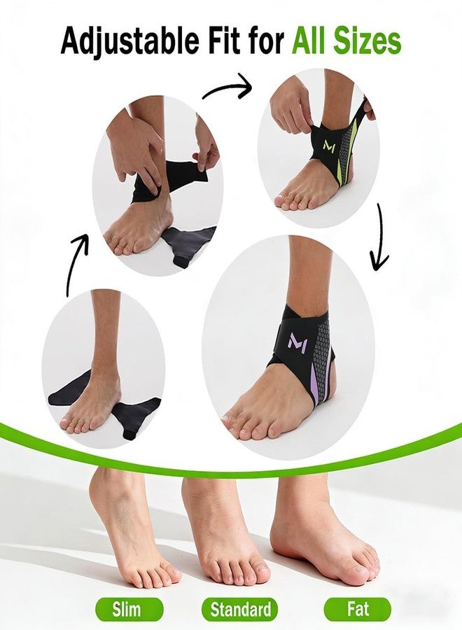 Hvcemi Ankle Brace Support Straps for Men Ankles Sprain Stabilizer Elastic Bidirectional Compression Adjustable Lace-Up High Performance Sport Sleeve Women for Basketball Running Soccer Volleyball(#3 2PCS) - Image 4