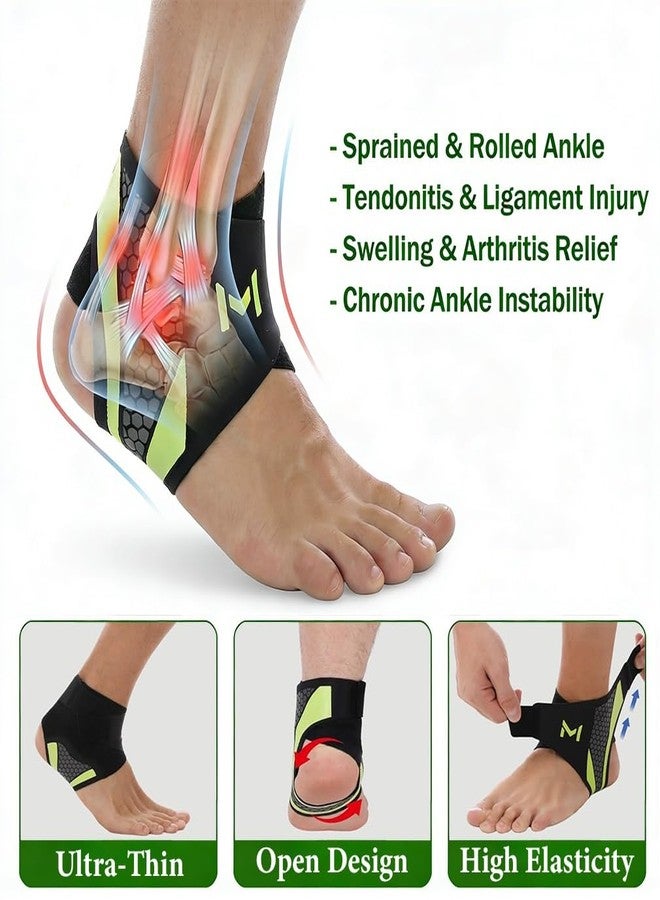 Hvcemi Ankle Brace Support Straps for Men Ankles Sprain Stabilizer Elastic Bidirectional Compression Adjustable Lace-Up High Performance Sport Sleeve Women for Basketball Running Soccer Volleyball(#3 2PCS) - Image 5