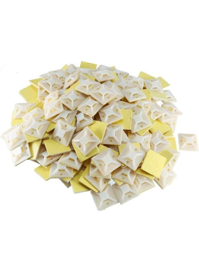Royal Apex Premium Zip Tie Adhesive-Backed Mounts Professional Grade White Cable Tie Bases 100 19X19 Mm  - Image 1