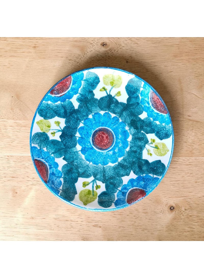 color zone pottery A hand-painted ceramic and porcelain plate, suitable for decoration and serving food. Microwave, dishwasher, and oven safe. Lightweight and scratch-resistant. 20 cm - Image 2
