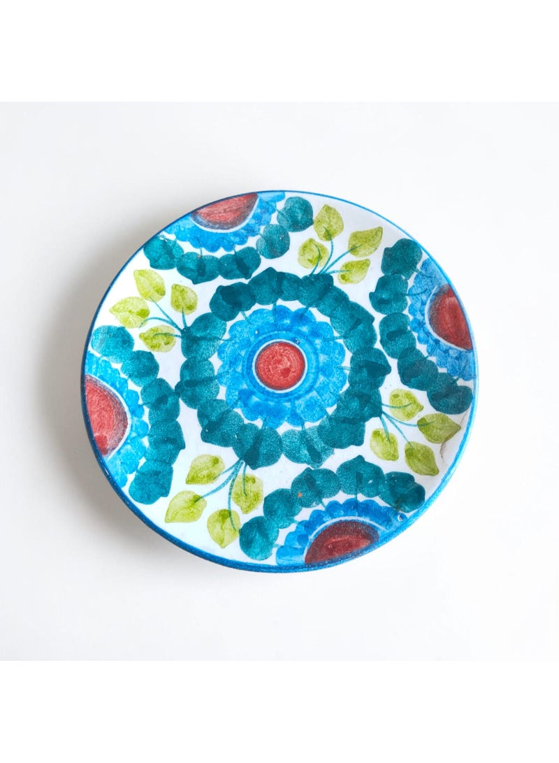 color zone pottery A hand-painted ceramic and porcelain plate, suitable for decoration and serving food. Microwave, dishwasher, and oven safe. Lightweight and scratch-resistant. 20 cm - Image 1