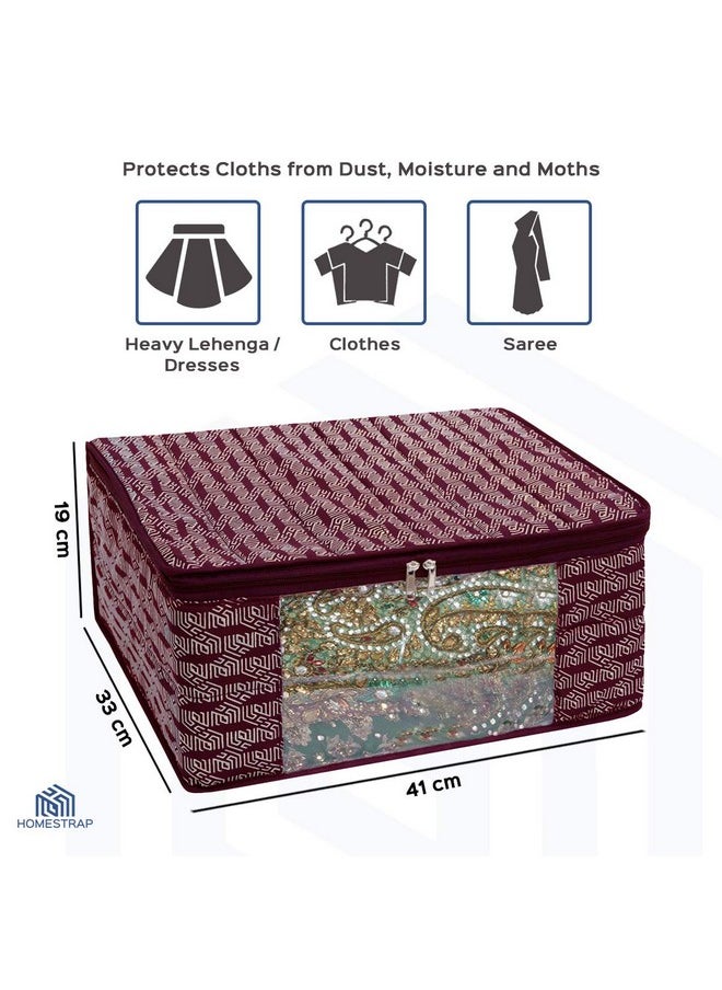 HomeStrap - Premium 3 Layer Cotton Multi Purpose Storage/Clothes/Saree Cover Bag (Pack Of 6, Navy Blue & Maroon)(Shark Tank Product)) - Image 1