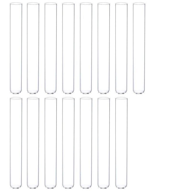 15 Borosilicate Glass Round Bottom Test Tubes 10x100mm for Science Decor - Image 1