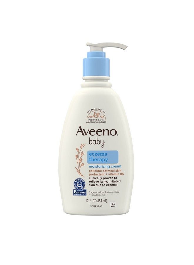 Aveeno Baby Eczema Therapy Moisturizing Cream Natural Colloidal Oatmeal & Vitamin B5 Moisturizes & Relieves Dry Itchy Irritated Skin Due To Eczema Paraben & Steroidfree 12 Fl. Oz  - Image 1