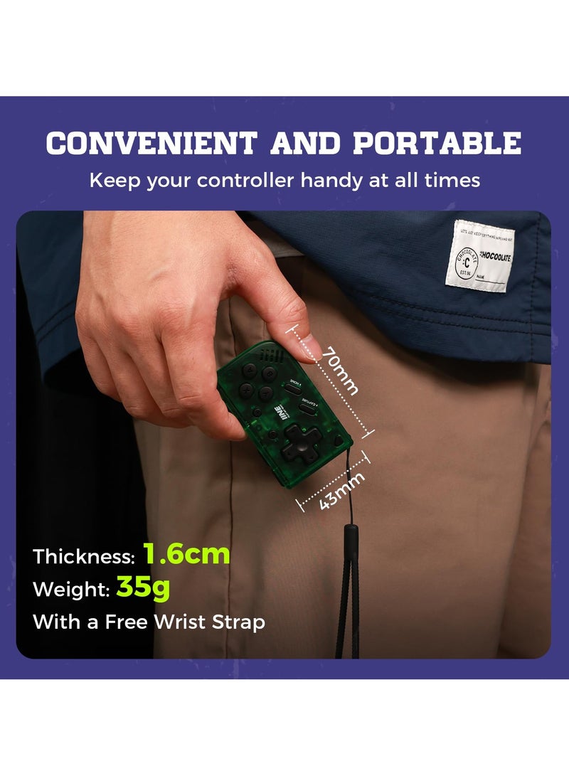 وحدة تحكم لاسلكية صغيرة ريترو لاسلكية، وحدة تحكم عن بُعد صغيرة للمفاتيح/مفتاح التشغيل والكمبيوتر الشخصي وأندرويد و IOS، وحدة تحكم بحجم الجيب مع وظيفة التوربو - Image 4