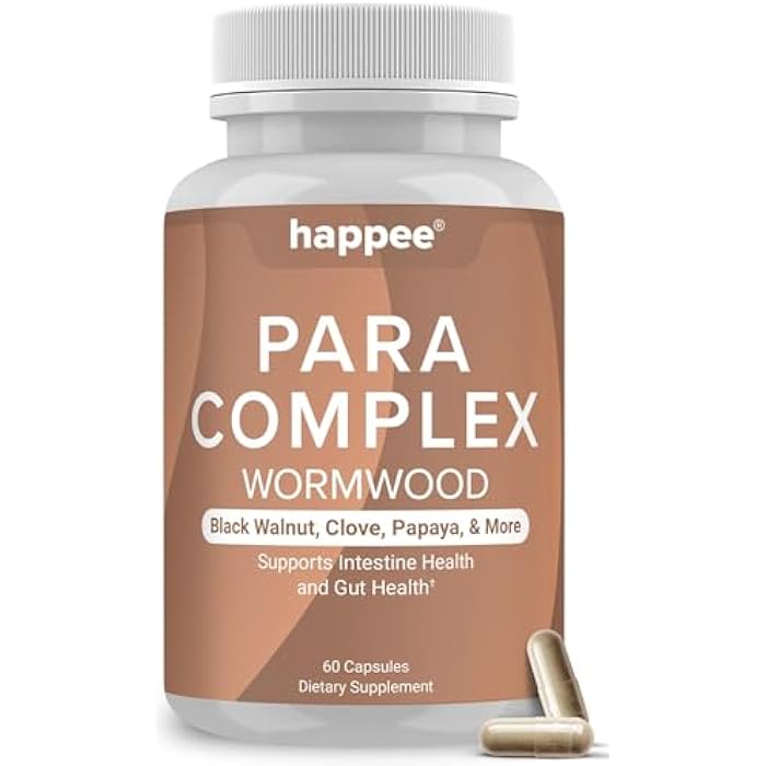Happee ParaComplex Intestinal Guard for Humans - para Purge Herbal Cleanse for Gut Health & Digestive Balance - with Wormwood, Black Walnut, Garlic & More - 60 Capsules - Image 1