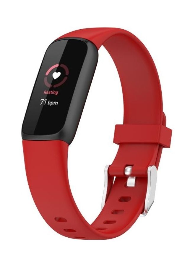 BGM Silicone Replacement Strap Watchband For Fitbit Luxe Red - Image 3