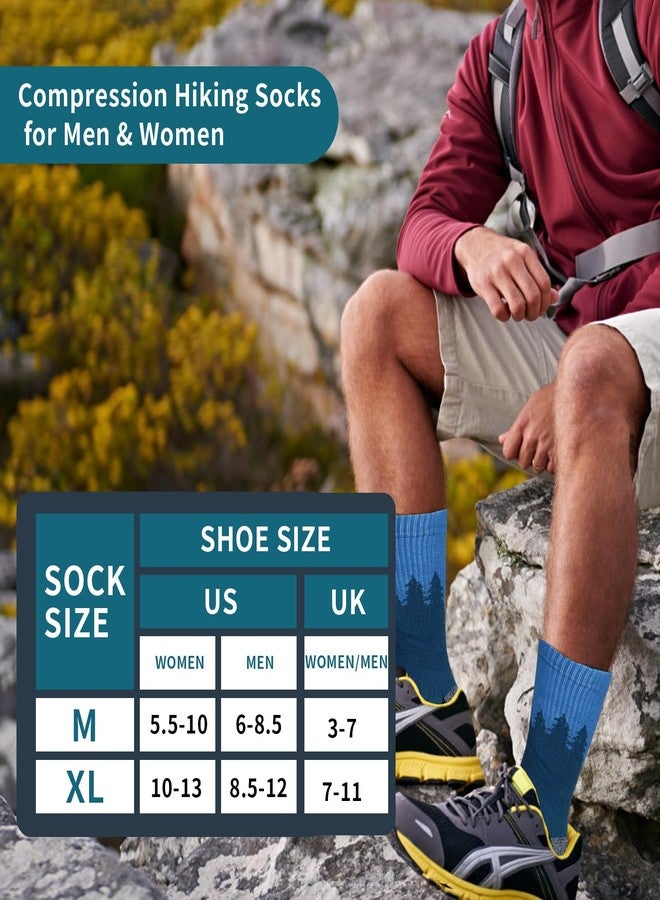انوشون جوارب ANOTION المرحة للمشي لمسافات طويلة للرجال والنساء - جوارب ضغط خفيفة الوزن ماصة للرطوبة، جوارب نسائية صيفية للمشي لمسافات طويلة (مقاسات أمريكية، ألفا، متوسط، عادي، أزرق) - Image 2