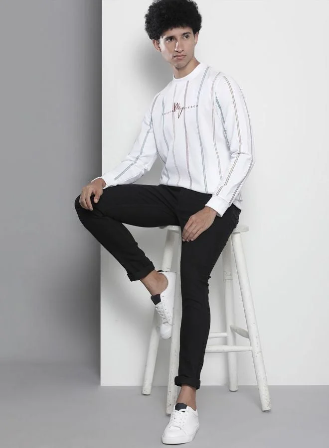 The Indian Garage Co  The Indian Garage Co Men Regular Fit Striped Crew Neck Full Sleeves Sweatshirt  | Best Price UAE