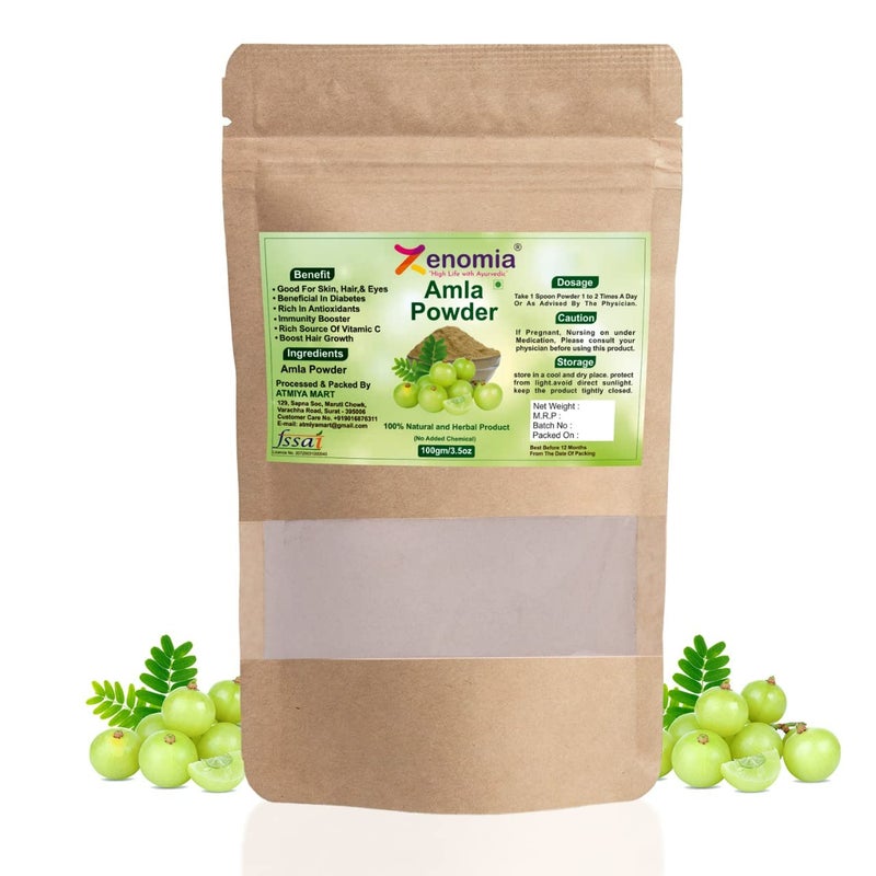 Zenomia Organic Amla Drinking Powder for Hair Growth Skin and Immunity 100 G - Image 1