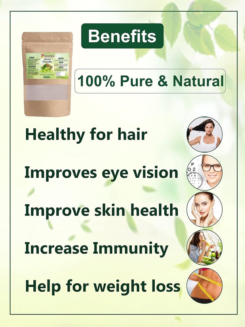 Zenomia Organic Amla Drinking Powder for Hair Growth Skin and Immunity 100 G - Image 2