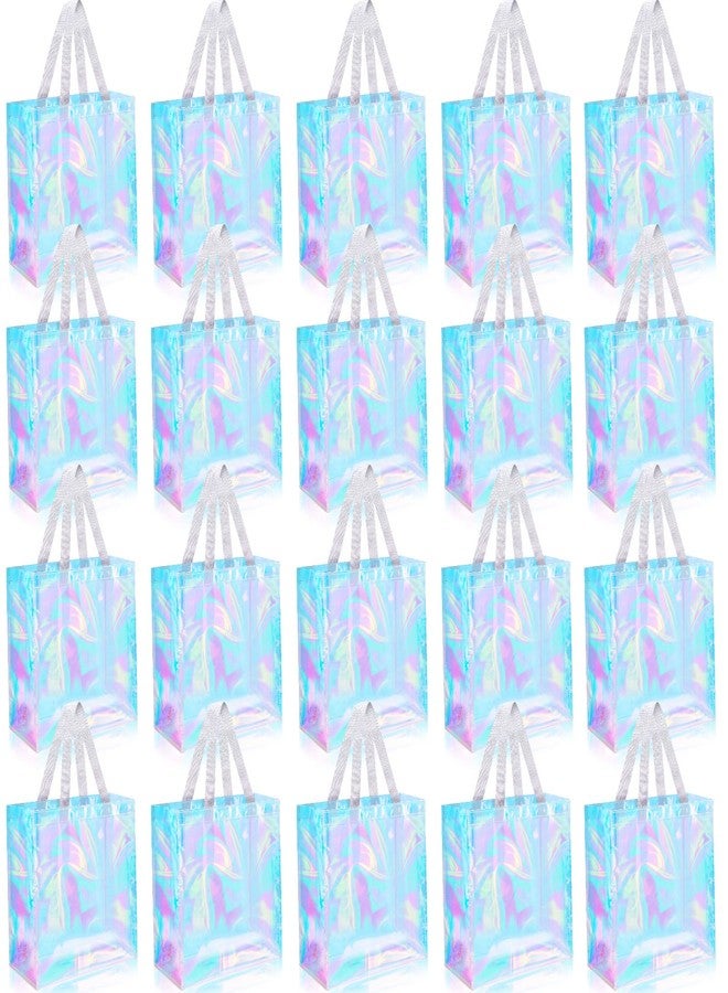 Saintrygo 20 Pack Clear Tote Bags Bulk 12 x 12 x 6 PVC Plastic Tote Bag with Handles for Stadium Work Beach Sports(Laser Color) - Image 1
