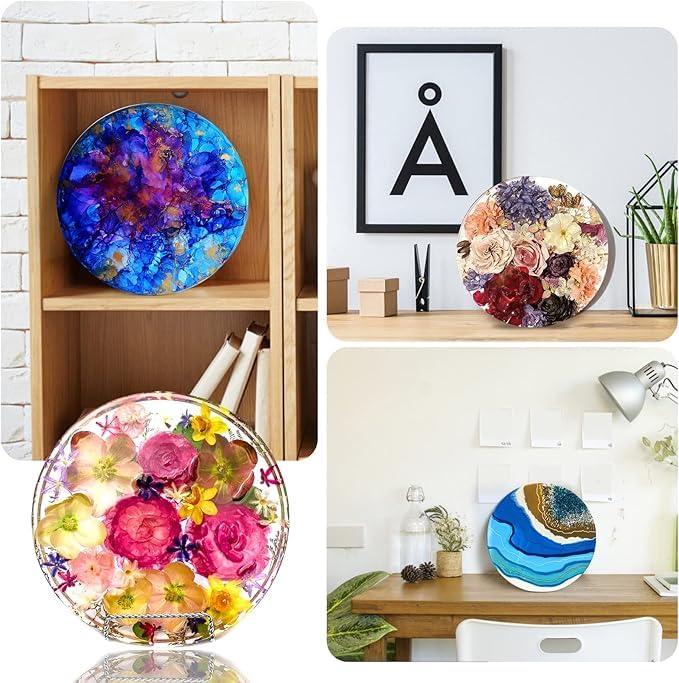 ADOERE قالب سيليكون دائري 4 بوصة لصب الراتنج، قوالب راتنج إبوكسي عميقة لتزيين الجدران المنزلية، تزيين المكتب - Image 4