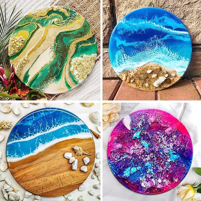 ADOERE قالب سيليكون دائري 4 بوصة لصب الراتنج، قوالب راتنج إبوكسي عميقة لتزيين الجدران المنزلية، تزيين المكتب - Image 5