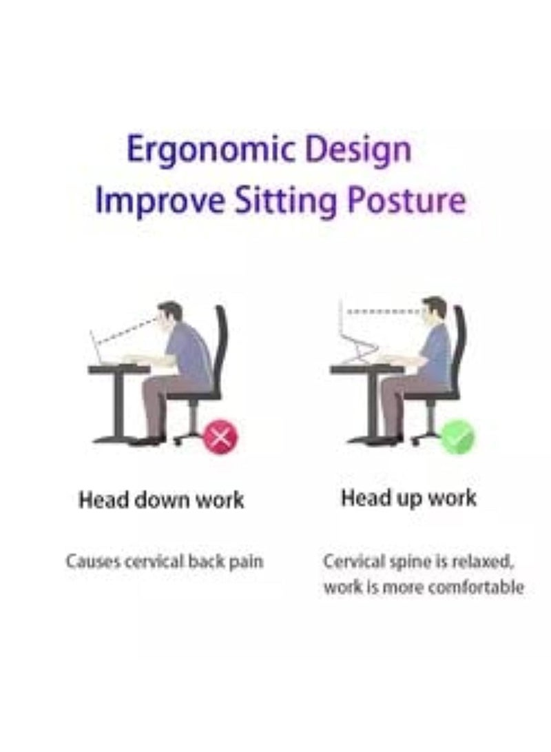 Laptop Stand with Carry Pouch 6 Height Adjustable Riser for Desk Increased Laptop Ventilation Ergonomic Foldable & Portable Universally Compatible (Black)  - Image 5
