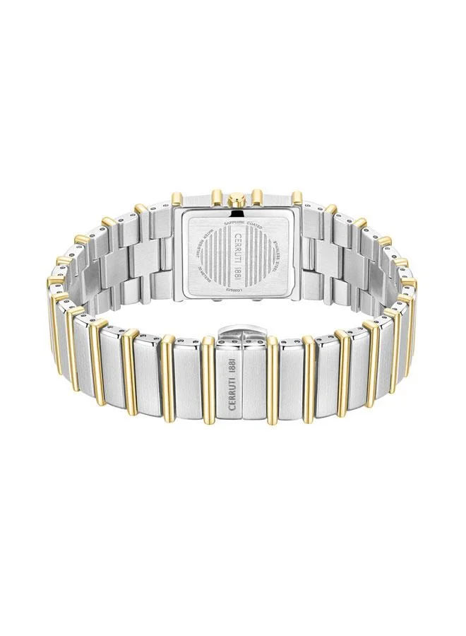 CERRUTI 1881 Cerruti 1881 Ladies Stainless Steel & Gold Two-Tone Silver & Gold Dial Watch