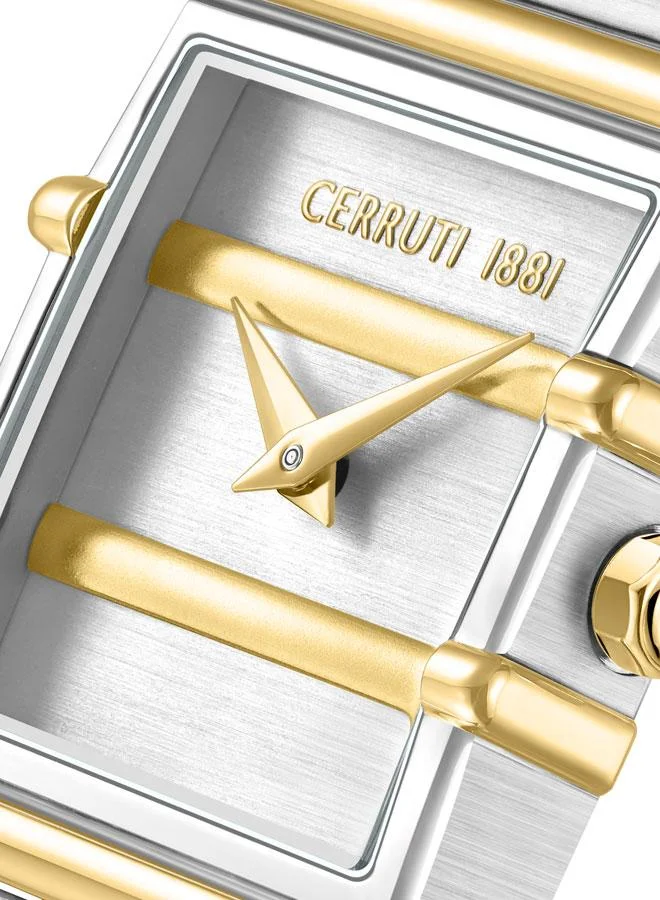 CERRUTI 1881 Cerruti 1881 Ladies Stainless Steel & Gold Two-Tone Silver & Gold Dial Watch