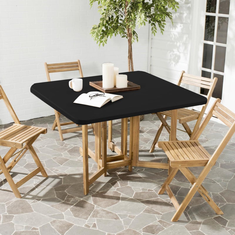 Enjoyidea Square Fitted Tablecloth 34x34 Inch-2 Pack Black Card Elastic Spandex Table Cover-Small Stretch Folding Table Cloths Topper Cap for Kitchen Dining Picnic Patio Outdoor Party Tables - Image 3