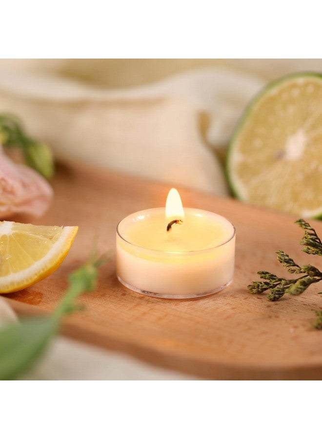 Devi DEVI Soy Wax Tea Lights Candles 100 Pack Paraffin-Free, Soy Tea Lights Bulk-4 Hours Long Burning, Unscented White Small Votive Candles, Votives Bulk for Wedding Baby Shower Favors  - Image 5