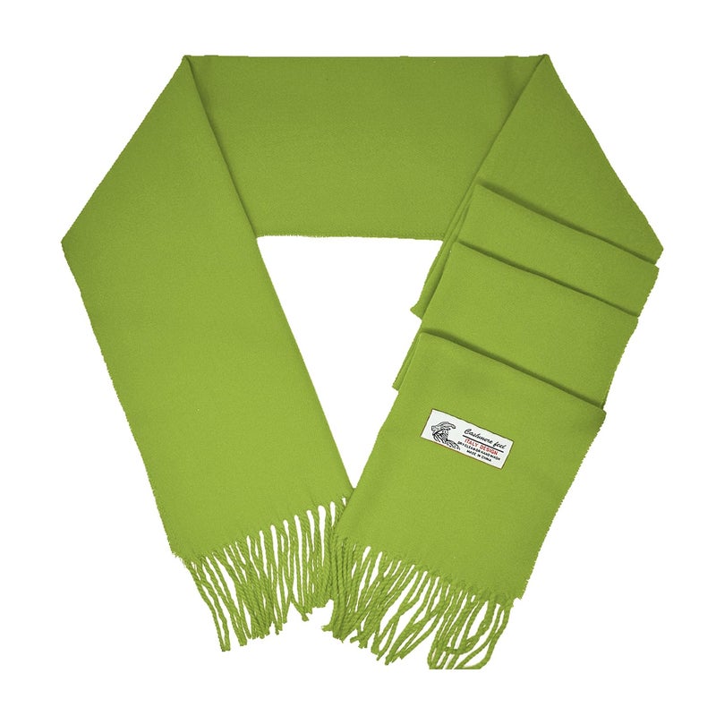 Glory Max Unisex Plain Solid Color Winter Scarf Cashmere Feel Soft Classic 72"x12" (Lime Green) - Image 2