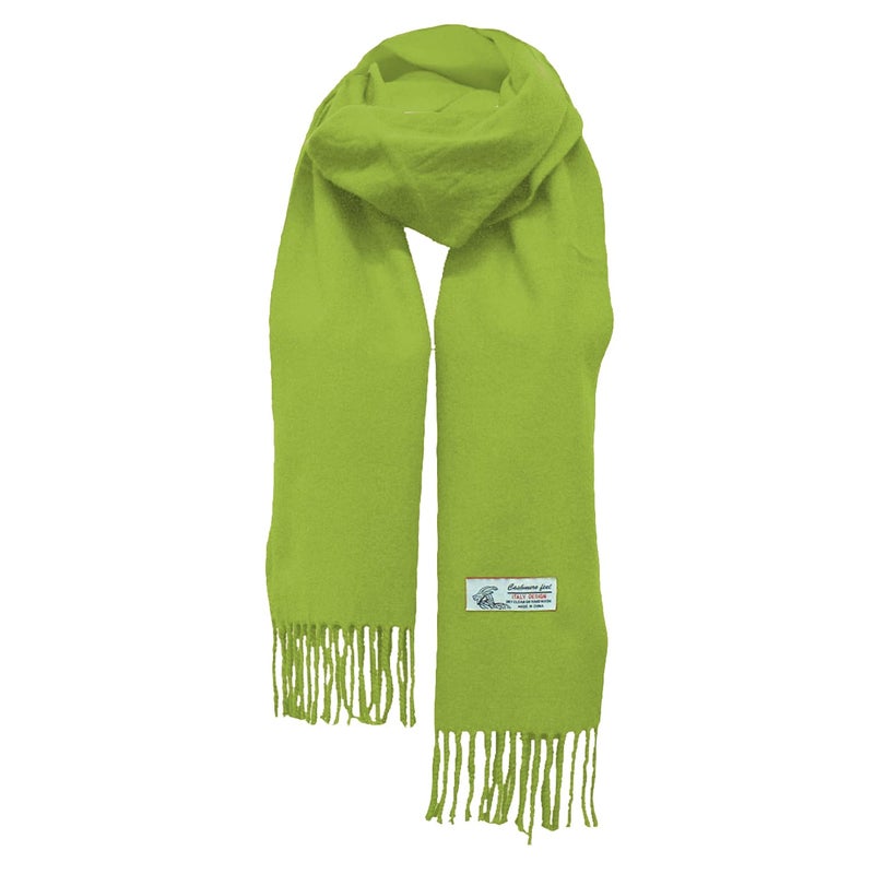 Glory Max Unisex Plain Solid Color Winter Scarf Cashmere Feel Soft Classic 72"x12" (Lime Green) - Image 5