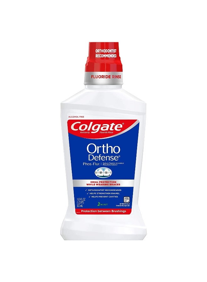 Colgate غسول فوس فلور المضاد للتسوس بالفلورايد، نعناع بارد، زجاجة سعة 16.9 أونصة (عبوة من 2) - Image 1