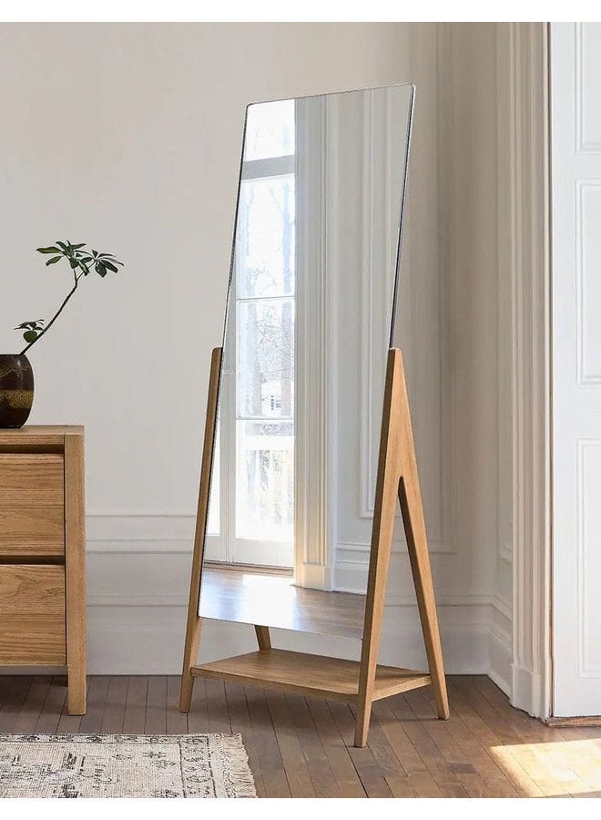 Art Wood Stand Mirrors Wooden Orange  50X175X70 Cm 