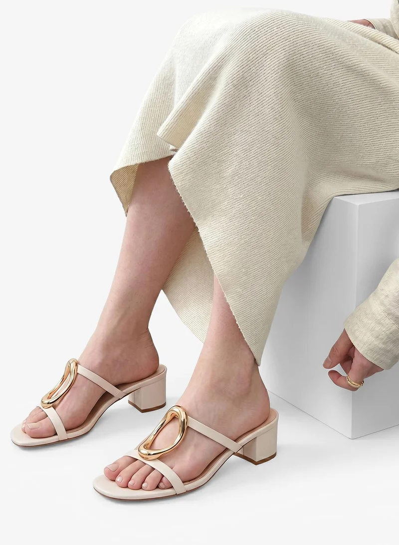 RAID  Gold Trim Heeled Sandals for Women | Best Price UAE