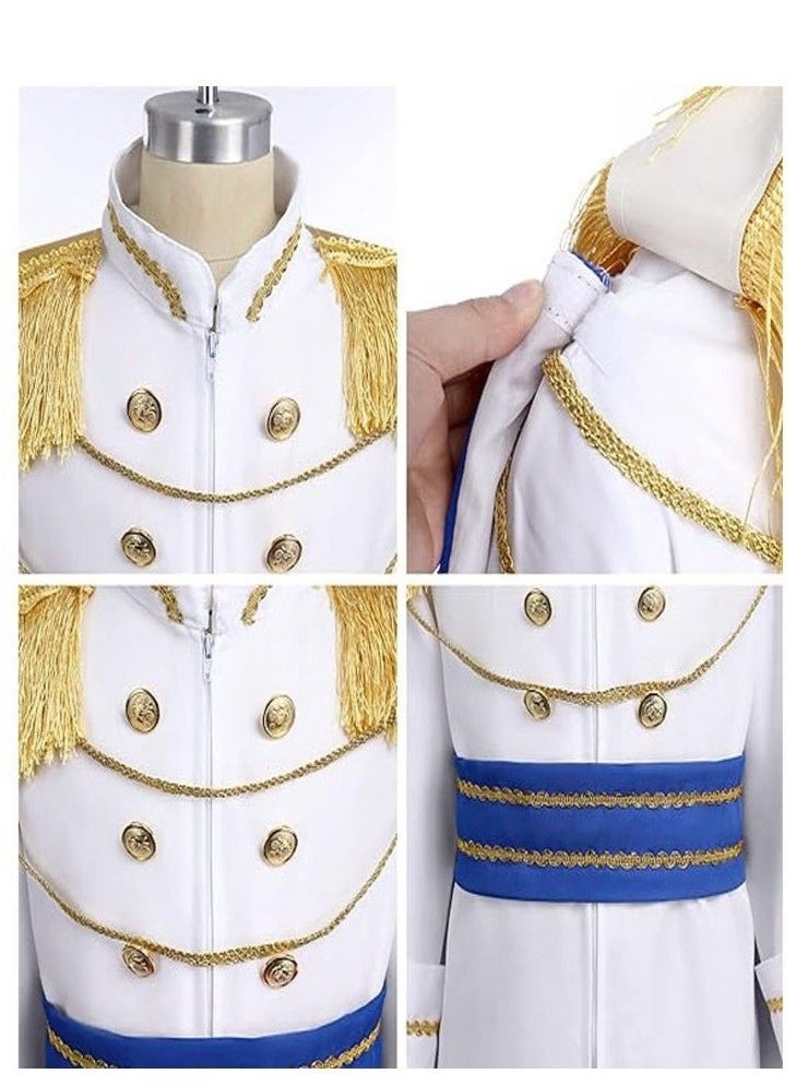 Bukela Prince Charming Cosplay Costume Set  with Crown and Cape for Toddler Kid Medieval Royal Prince Jacket Pants Crown Dress Up Party Outfit For Boys kids costumes - Image 5
