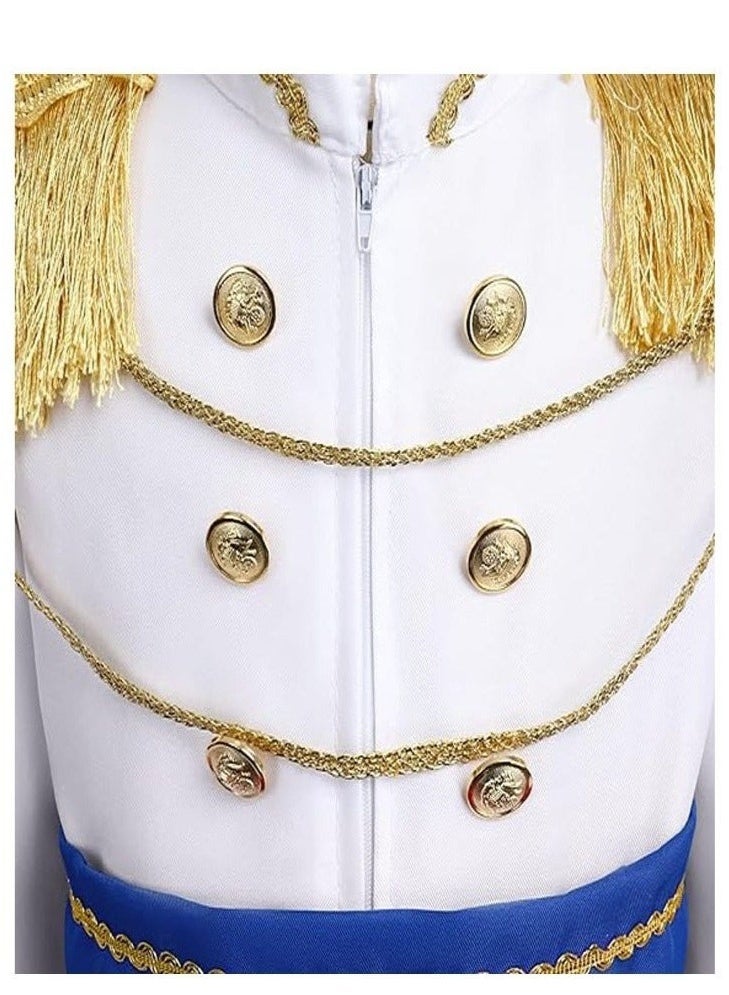 Bukela Prince Charming Cosplay Costume Set  with Crown and Cape for Toddler Kid Medieval Royal Prince Jacket Pants Crown Dress Up Party Outfit For Boys kids costumes - Image 4