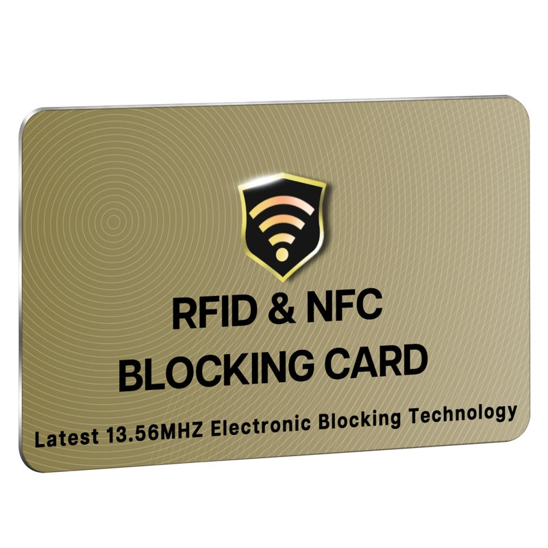 SaiTech IT RFID Blocking Card One Card Protects Entire Wallet Purse For Men & Women, NFC Contactless Bank Debit Credit Card Protector ID ATM Guard Card â€“ Golden - Image 1