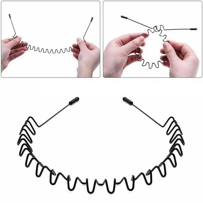 Starlinks Zigzag Headband For Unisex Wavy Hair Band For Boys And GirlsBlack Metal Zig Zag Wave Hairband Unisex 2 Nos - Image 3