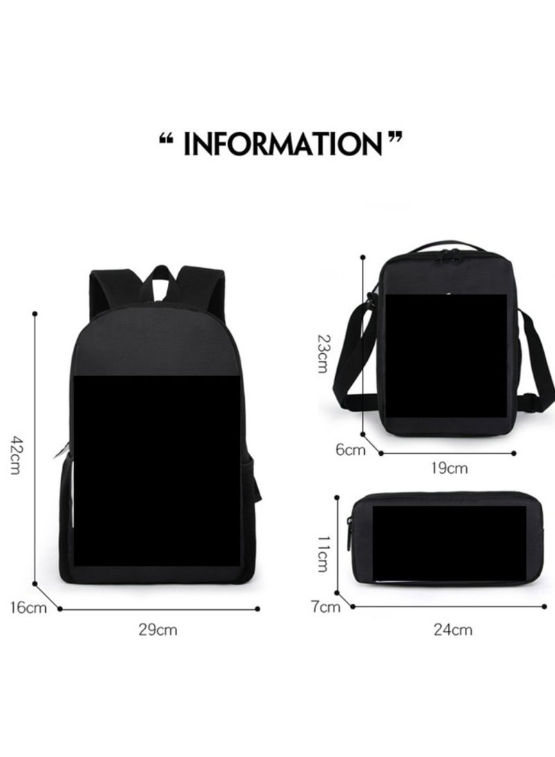 Mario cartoon backpack, primary and secondary school student backpack, large capacity backpack, three piece set, single shoulder bag, pencil case, unisex - Image 2