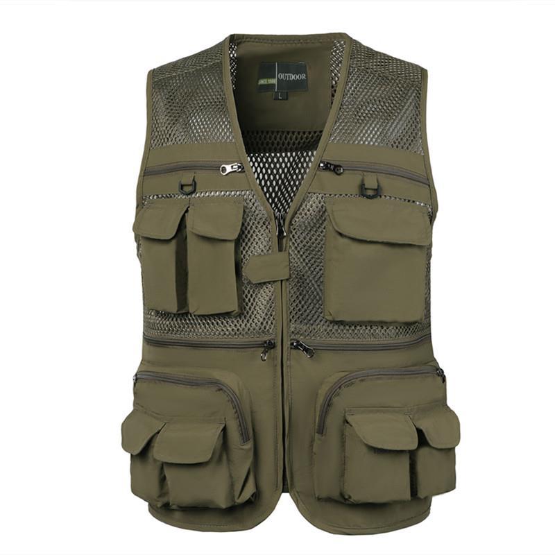 2023 Summer and Overalls Vest Outdoor Multi-Pocket Fishing Mesh Loose Casual Vest N775P52 - Image 1